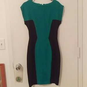 Vintage teal body con dress
